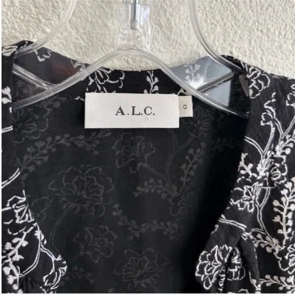 ALC Kate Floral Long Sleeve Silk Blend Midi Dress - Picture 8 of 9